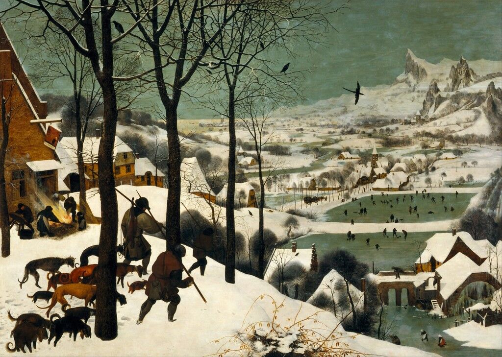 Pieter Bruegel's the Elder Hunters in the Snow 1565